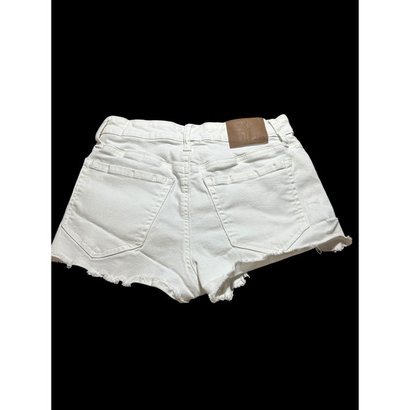 Aeropostale Vintage High Rise Shorty White Distressed Denim Jean Shorts Size 2 - Picture 2 of 3